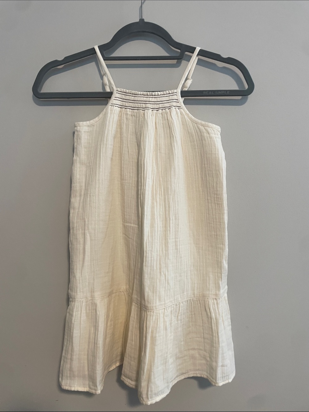 Old Navy Cream Gauze Tiered Sundress